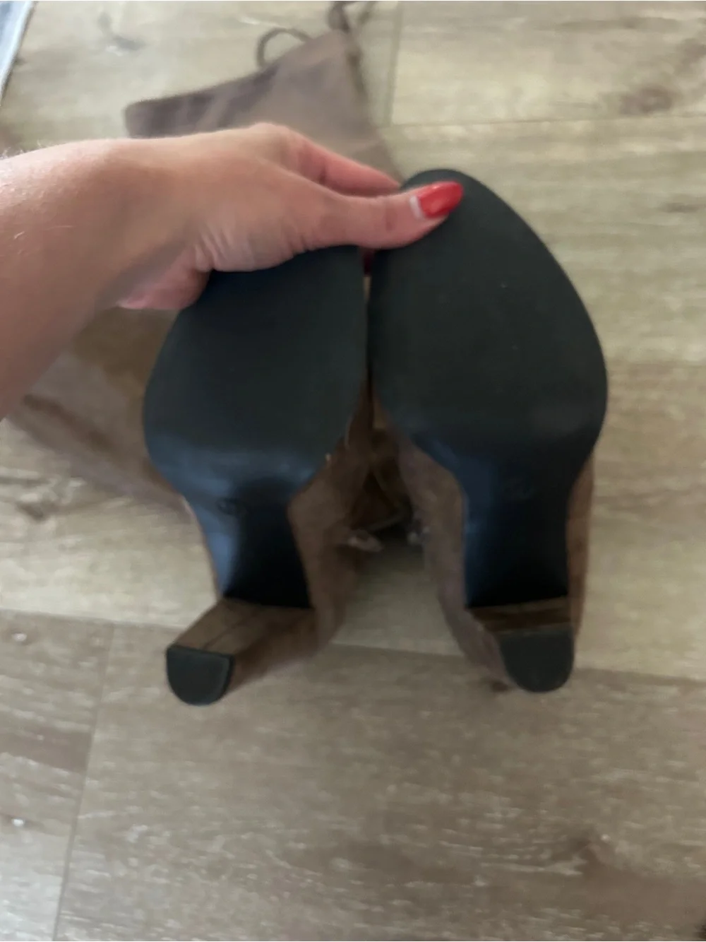 a new day Over-the-Knee Brown Suede High Heel Boots